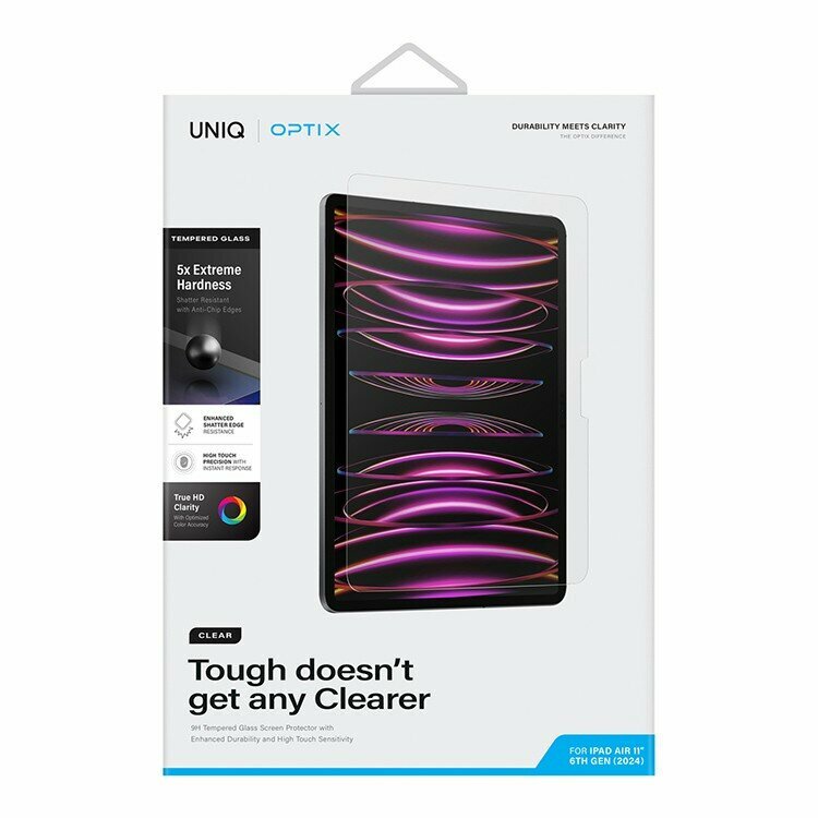 Uniq стекло для iPad Air 11" (2025/24), OPTIX Clear (+ installer)