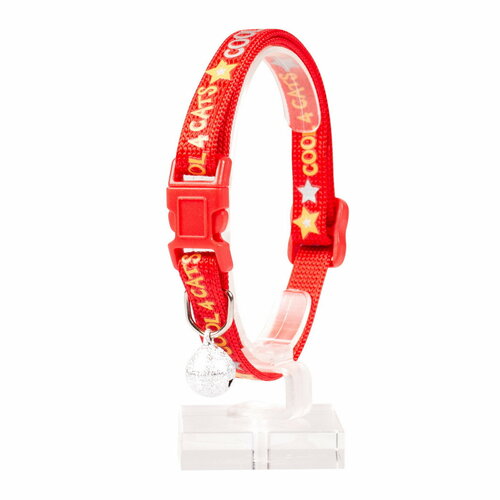 Ошейник для кошек нейлоновый DUVO Cool cats красный 20-30см10мм Бельгия 460₽