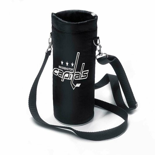 Термочехол для бутылки хоккеиста Кэпиталз, 24см, жесткий каркас, плечевой ремень, черный