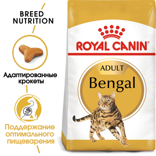 Корм сухой полнорационный Royal Canin Bengal Adult для взрослых бенгальских кошек от 12 месяцев, 2 кг