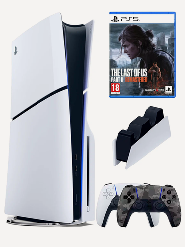 Изображение товара PS5 (ПС5) Игровая приставка Sony PlayStation 5 Slim +2-й геймпад(военный)+зарядное+Игра The Last of Us Part II