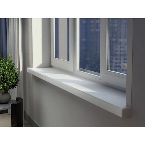 Подоконник Vitrage Дизайн, белый, матовый, пластик, длина 3000мм, ширина 250 мм