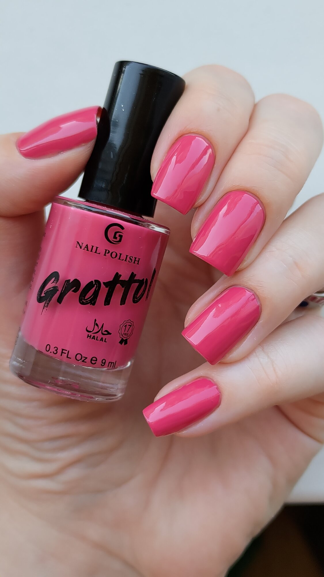 Grattol Color Nail Polish Viva Magenta - Лак для ногтей ягодный, сушка без лампы, Халяль, 9 мл