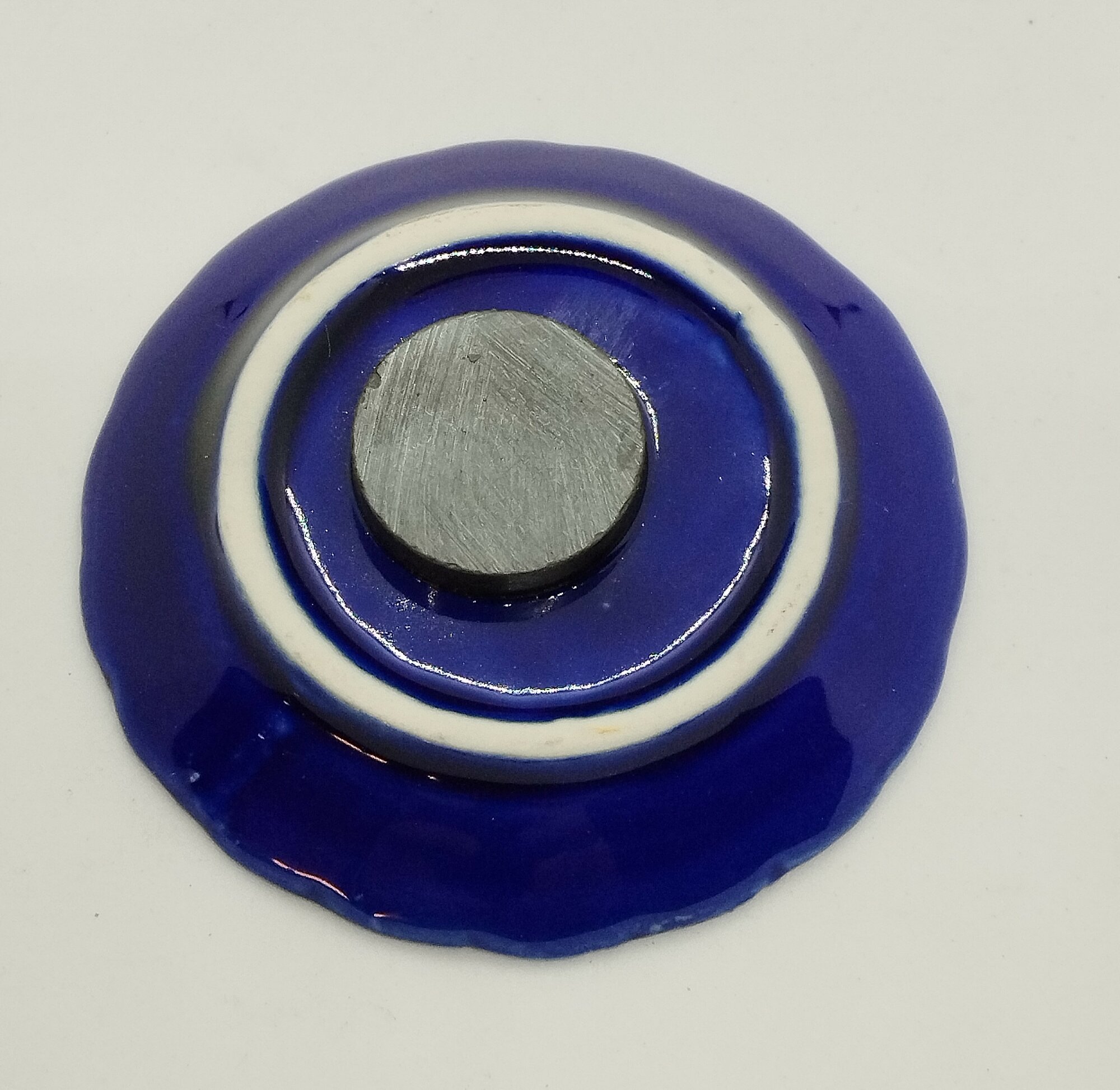 Магнит-тарелка , синяя с фольгой Кострома — фото 1