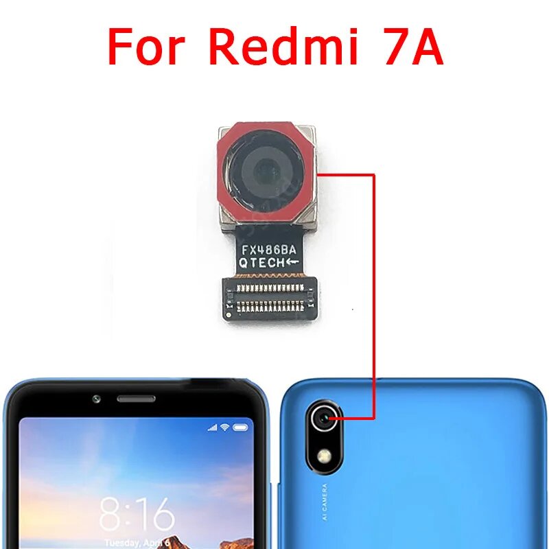 Задняя камера для Xiaomi Redmi 7 7A 8 8A 5 Plus 5A 6 6A, модуль камеры заднего вида, запасные части, гибкий задний вид, замена, For Redmi 7A