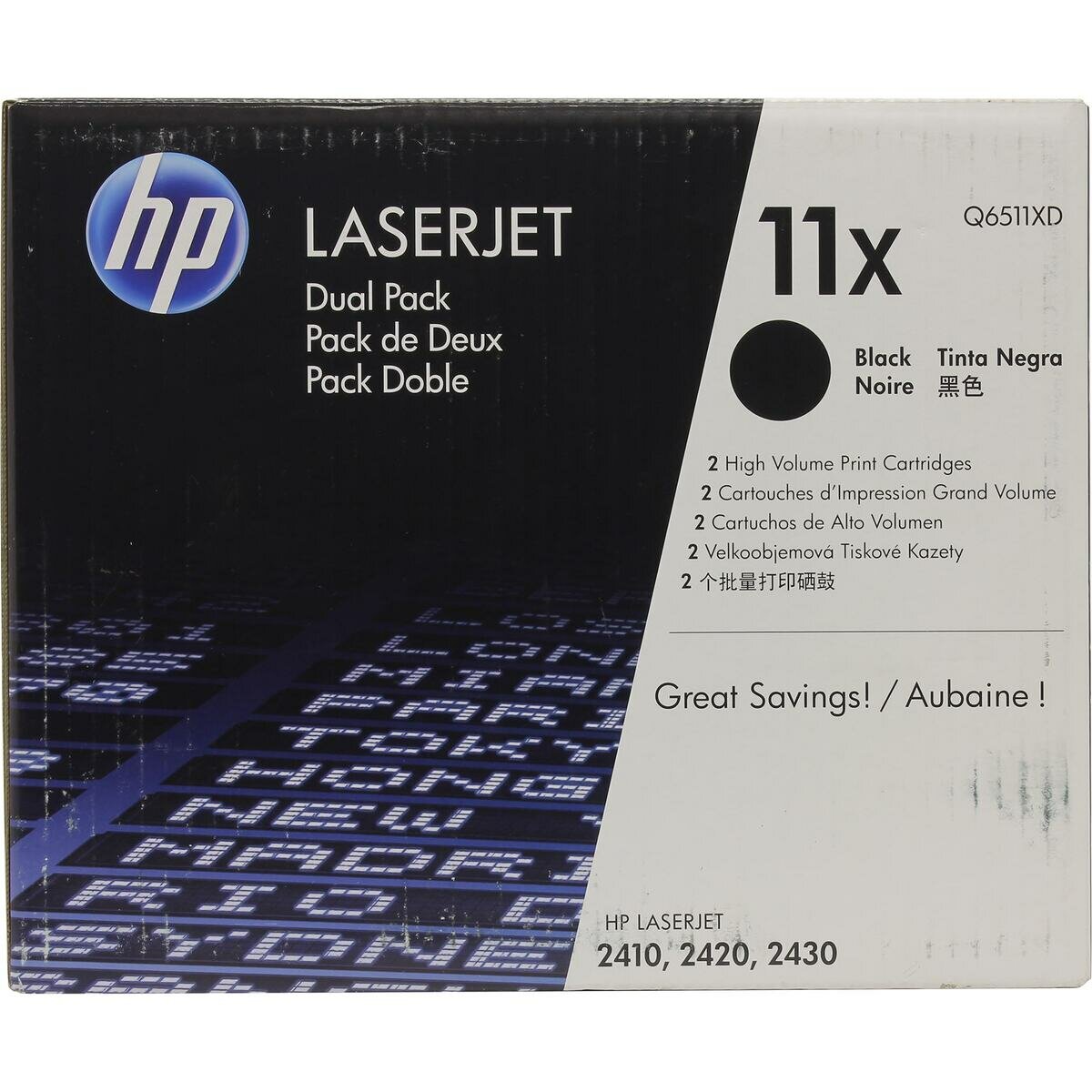Комплект картриджей Hp Dual Pack Q6511XD 2ШТ оригинал (№11X) (экономичный)