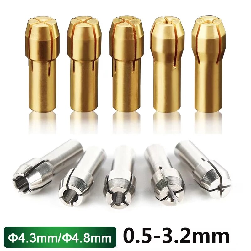 Набор цанговых патронов для Dremel 0 5-3 2 мм  dutoofree  10PCS Gold 4 3mm