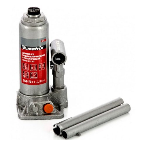 Matrix Домкрат гидравлический бутылочный Matrix 2 т h подъема 181–345 мм в пласт. кейсе