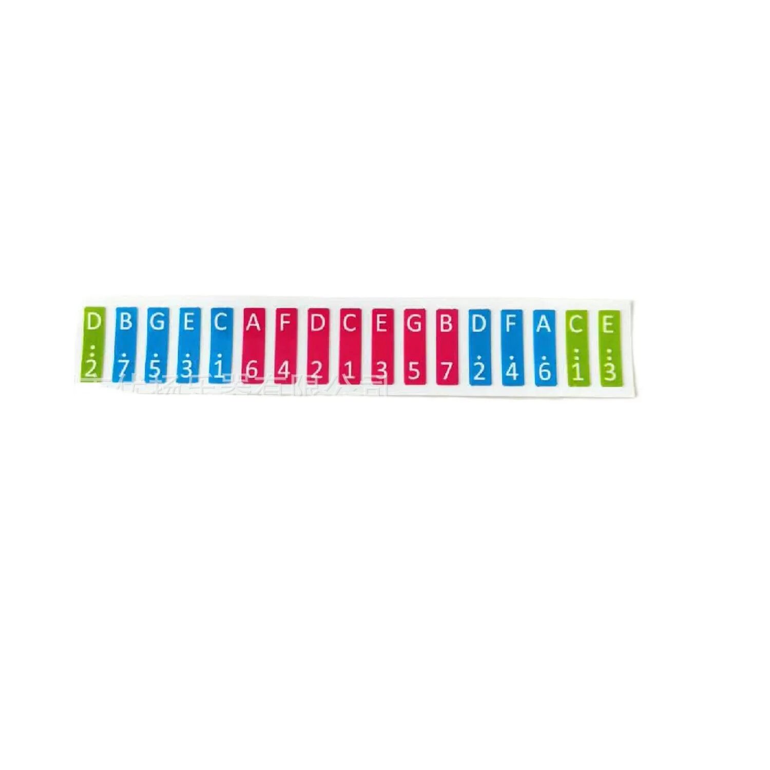 Наклейки для Калимбы 17 клавиш, Green Blue Red