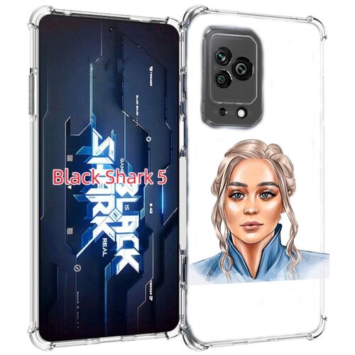 Чехол MyPads красивая-нарисованная-девушка-блондинка женский для Xiaomi Black Shark 5 задняя-панель-накладка-бампер