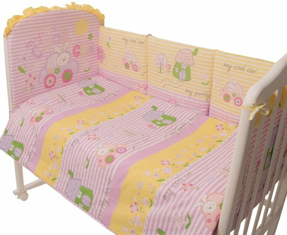 Комплект в кроватку Золотой Гусь "Путешествие", Арт. 1346 розовый