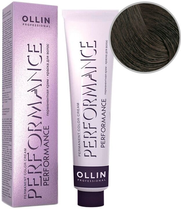 OLLIN Professional Performance перманентная крем-краска для волос, 5/00 светлый шатен глубокий, 60 мл - фотография № 2