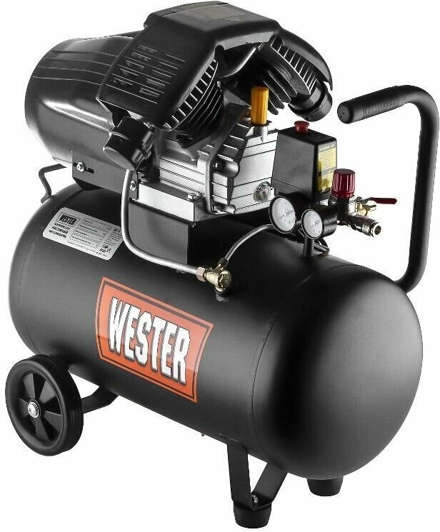 Компрессор WESTER WK2200/50PRO поршневой масляный, 2200 Вт, 330л/мин, 8бар - фотография № 1