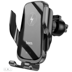 Держатель для телефона автомобильный Hoco CA202 / Держатель с беспроводной зарядкой, цвет - черный - изображение