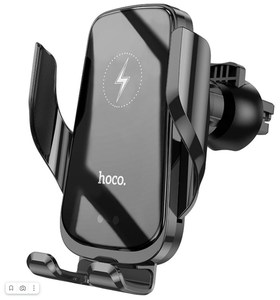 Фото Держатель для телефона автомобильный Hoco CA202 / Держатель с беспроводной зарядкой, цвет - черный