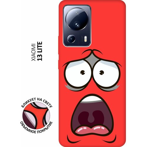 Матовый чехол Fear для Xiaomi 13 Lite / Сяоми 13 Лайт с 3D эффектом красный матовый чехол infuriate w для xiaomi 13 lite сяоми 13 лайт с 3d эффектом красный