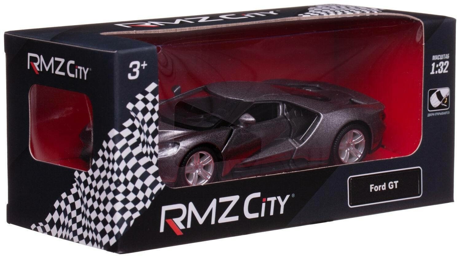 Машинка металлическая Uni-Fortune RMZ City 1:32 Ford GT 2019 (цвет серый)