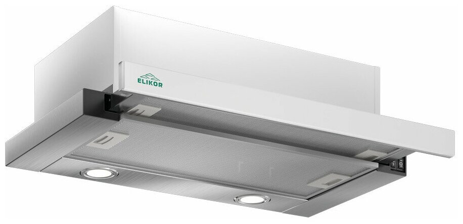 Кухонная вытяжка Elikor Интегра GL 50Н-400-В2Д нержавейка/стекло чёрное .