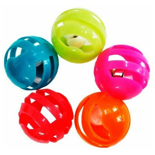 Игрушка для кошек, Мяч-погремушка решетчатый 4 см, 25 шт, 1 набор уют мяч погремушка решетчатый желто синий 1 шт 4 см
