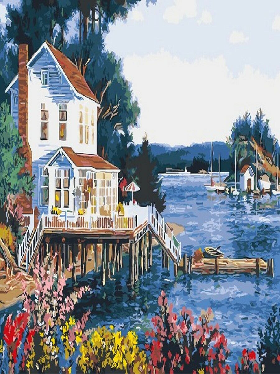 Картина по номерам Пляжный домик 40х50 см Hobby Home
