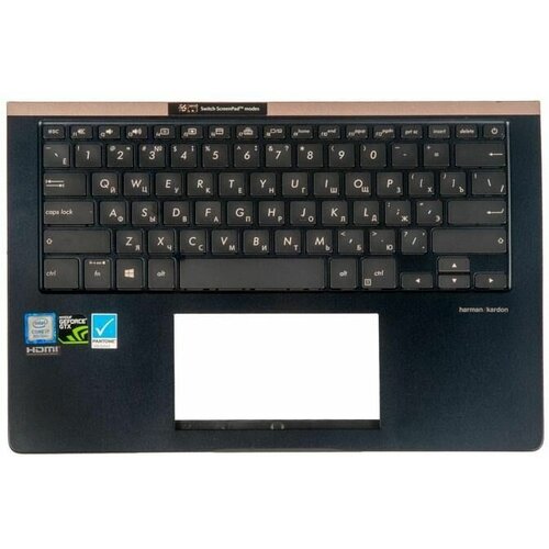 Топкейс с клавиатурой для Asus UX450FD c подсветкой тёмно-синий С разбора возможны мелкие царапины и потёртости 13N1-5SA0211 3772₽