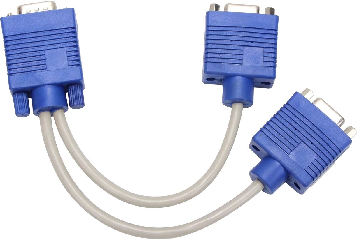 Кабель-разветвитель VCOM 2M VGA 1/2 (1x15M/2 x15F), 0.2метра - фото №4