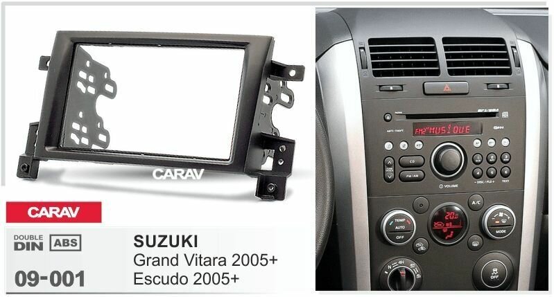 Carav 09-001 | 2DIN переходная рамка Suzuki Grand Vitara 2005-2015 Escudo 2005-2017