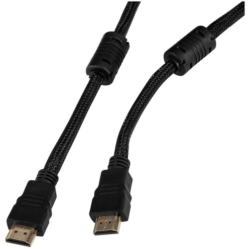 Кабель HDMI-/HDMI 2м. BURO феррит. кольца Позолоченные контакты черный (HDMI-V1.4-2MC)50)