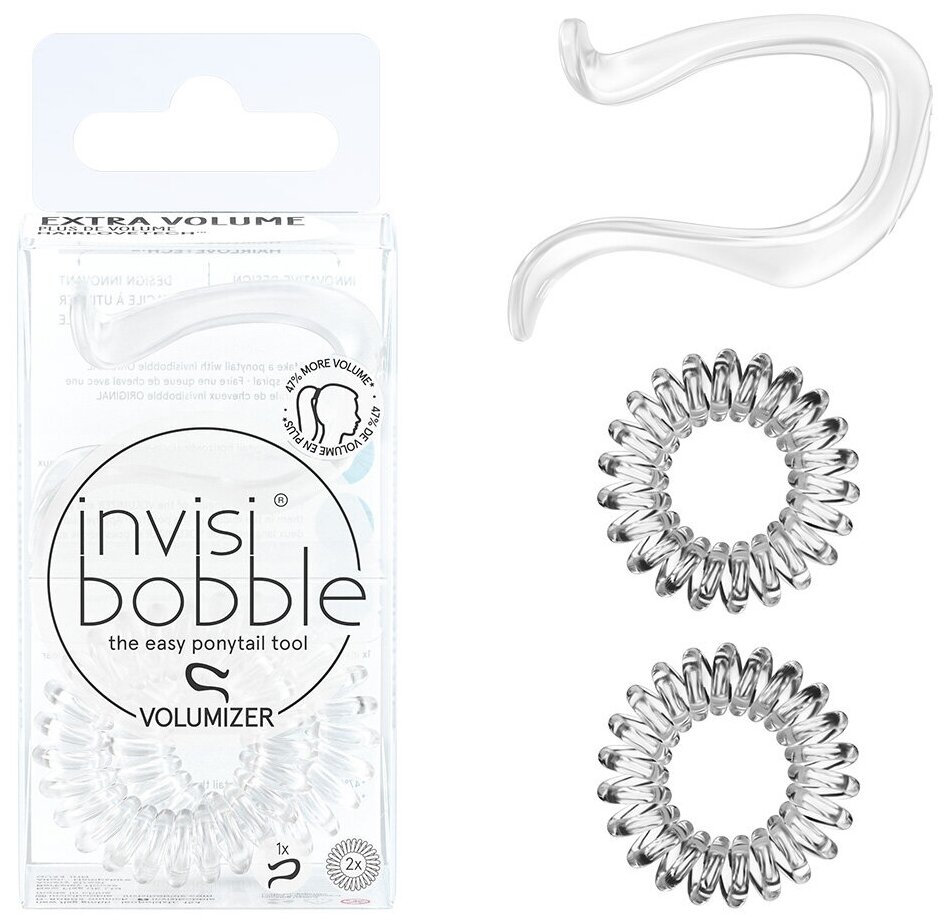 VOLUMIZER Crystal Clear набор аксессуаров для объёмной причёски Invisibobble