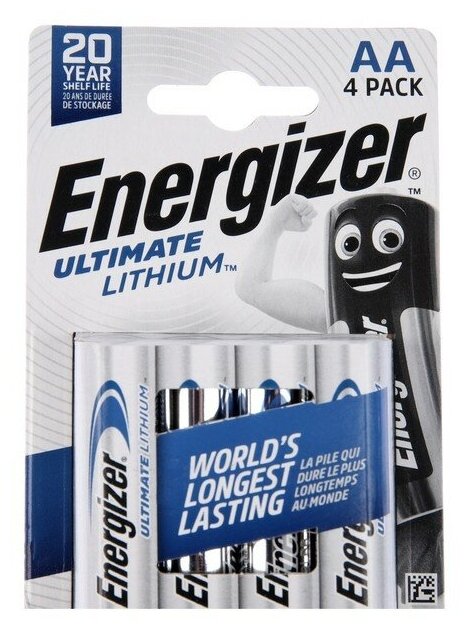 Батарейка Energizer Ultimate Lithium AA, в упаковке: 4 шт.