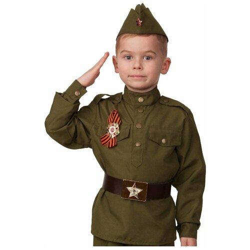 Карнавальный набор Солдат юниор (12450) 110 см карнавальный костюм пуговка костюм на 9 мая военный летчик люкс детский 32 122 см