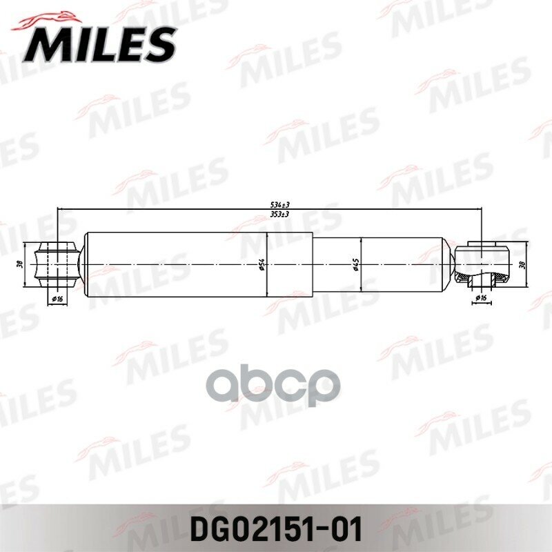 Амортизатор Mitsubishi Pajero Sport 98- Зад. газ. (Kyb 344295) Dg02151-01 Miles арт. DG02151-01