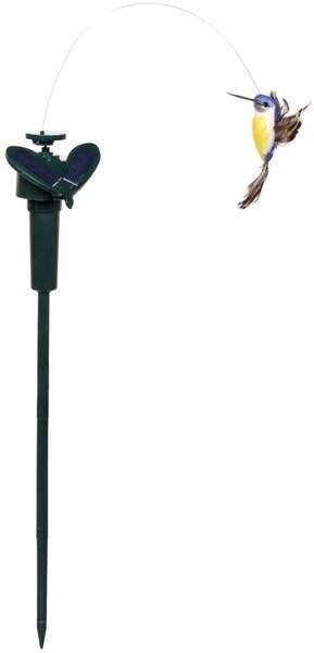 Садовая фигура для отпугивания птиц «Летающая птичка» 30см крутящий элемент, на солнечной батареи - фотография № 3