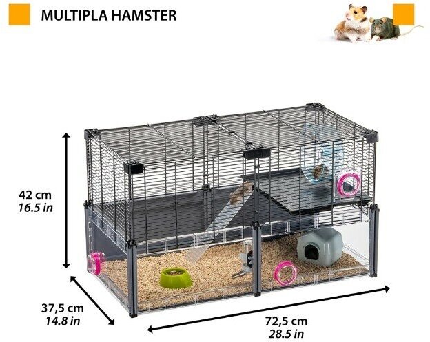 Клетка для хомяков и мышей Fedrplast Multipla Hamster с аксессуарами 72,5х37,5х42 см. - фотография № 2