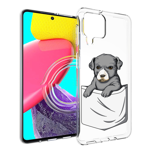 Чехол MyPads собачка в кармане для Samsung Galaxy M53 (SM-M536) задняя-панель-накладка-бампер
