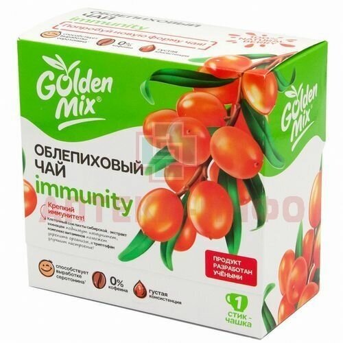 Облепиховый чай Алтайский букет GoldenMix Immunity 21 стик - фотография № 7