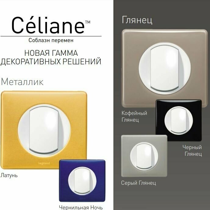 Legrand Celiane2 Графит Накладка розетки TV 067982