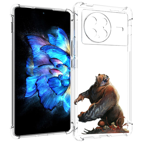 Чехол MyPads Медведь-жестокий для Vivo X Note 5G задняя-панель-накладка-бампер