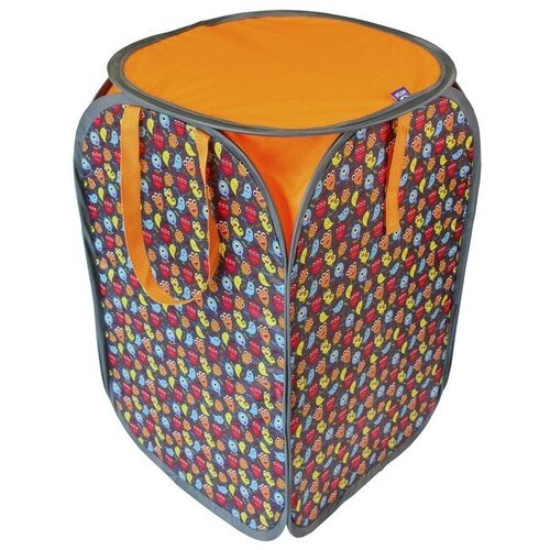 Контейнер для игрушек высокий, Belon familia, принт «Монстры»+ оранжевый