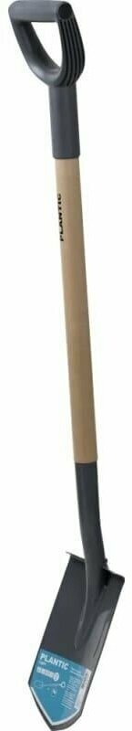 Лопата штыковая Plantic Light 11101-01 облегченная, с деревянным черенком, для копки земли, с эргономичной ручкой, черная/оранжевая - фотография № 2