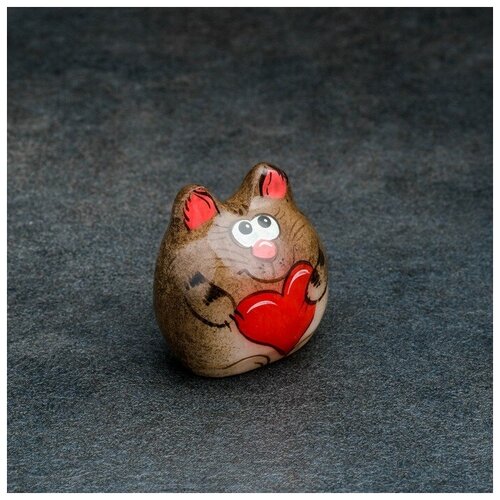 Сувенир Котенок Веня с сердечком 353 см селенит 2шт 1028₽