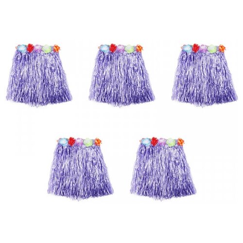 фото Гавайская юбка, цвет фиолетовый 40 см (набор 5 шт.) happy pirate