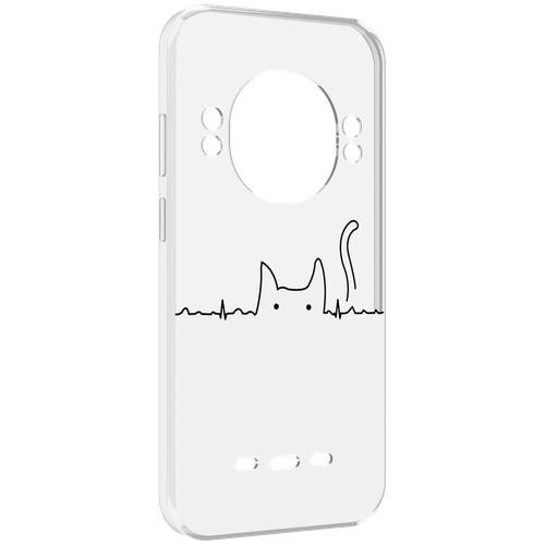 Чехол MyPads кот-музыкальный для UleFone Power Armor 16 Pro задняя-панель-накладка-бампер