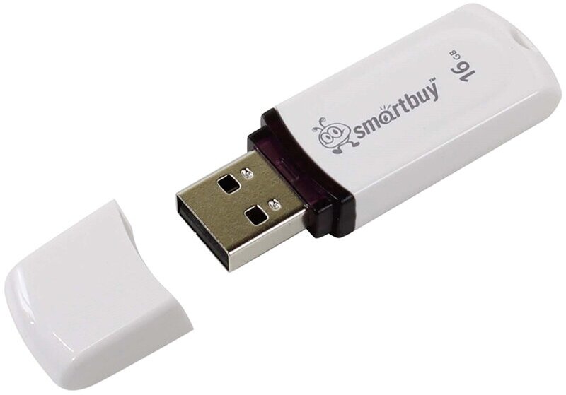 Флеш-диск 16 GB, SmartBuy Paean, USB 2.0, белый