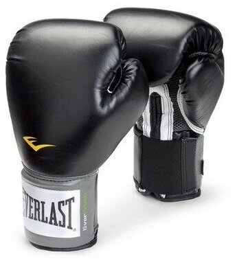 Боксерские перчатки Everlast тренировочные Pu Pro Style Anti-Mb черные (10 унций, Синтетическая кожа, Everlast, 10 унций, 310, 150, 120, Черный) 10 унций