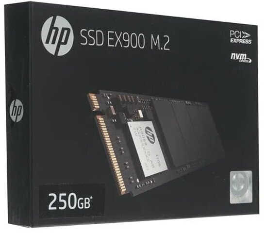 Накопитель SSD M.2 2280 HP EX900 250GB PCIe NVMe 3.0 x4 TLC 2100/1300MB/s IOPS 125K/110K MTBF 2M - фото №6