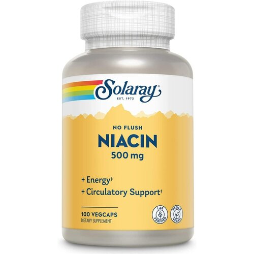 Solaray Niacin No Flush (Ниацин без приливов) 500 мг 100