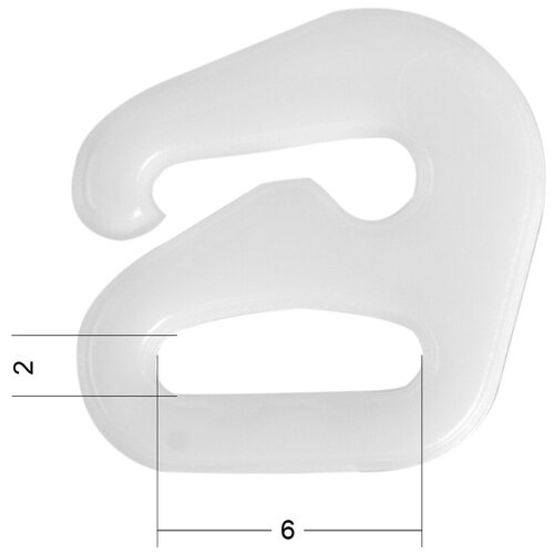 Крючок для бюстгальтера пластик ARTA.F. SF-0A-3 d06мм, цв.001 белый, уп.50шт