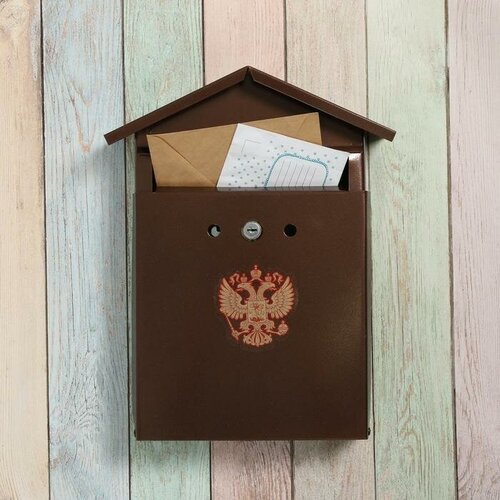 Ящик почтовый с замком, вертикальный, Домик-Элит, медный антик ящик почтовый с замком вертикальный домик вишнёвый