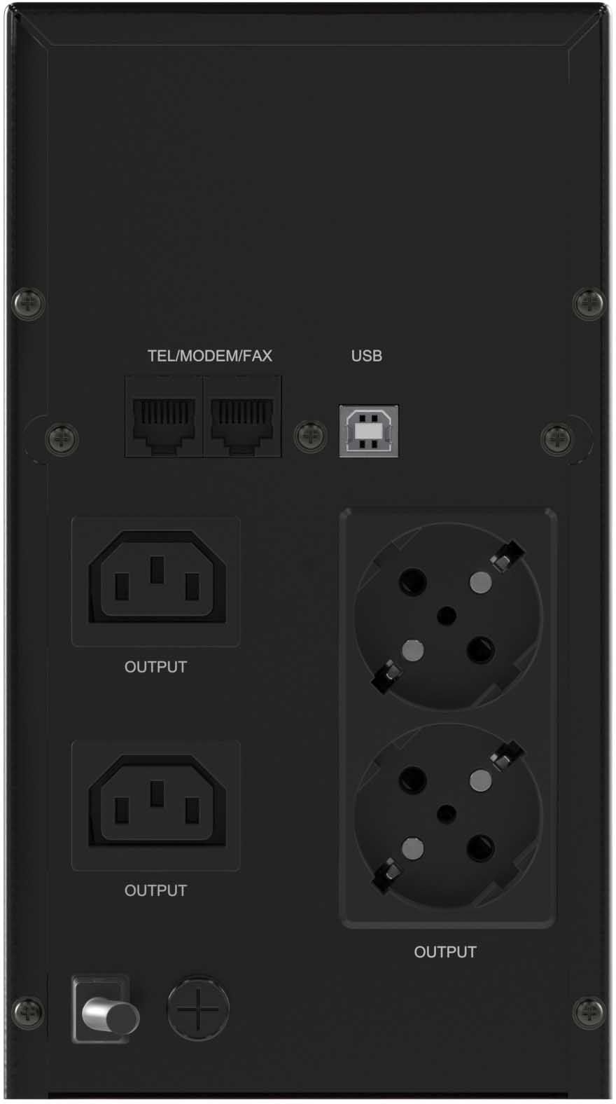 INFOLCD2000SI ИБП Info LCD, 2000 ВА, IEC (2), Schuko (2), USB + RJ45 ДКС - фото №3